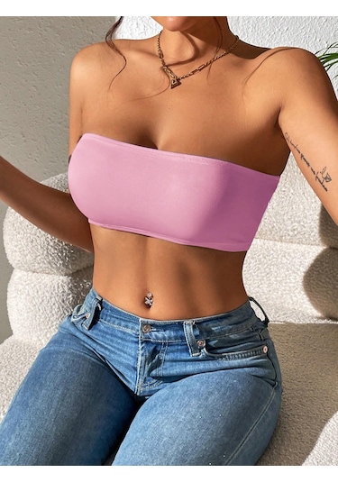 Afri Straplez Kadın Büstiyer Pembe Pembe