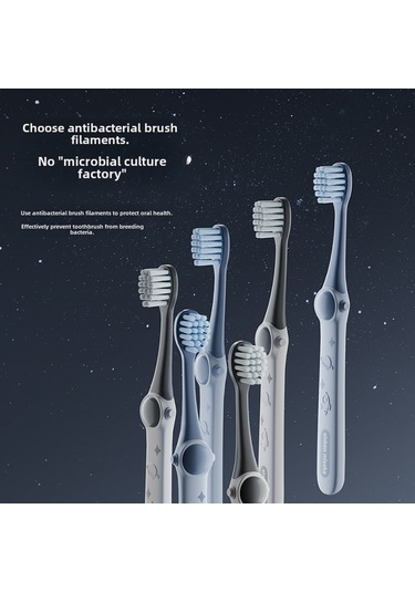 Konesam 3-12 Yaş Çocuklar İçin Uzay Desenli Yumuşak Telli Diş Fırçası 6'lı