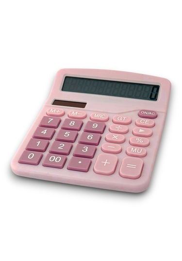 Dx-837b Güneş Enerjili Ve Pilli Pembe Hesap Makinesi 12 Haneli Pembe