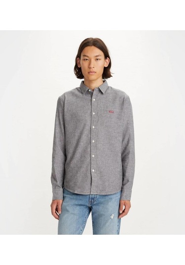 Erkek Gömlek Ls Battery Hm Shırt Slım Black Agate 86625-0018-5271 Blacks