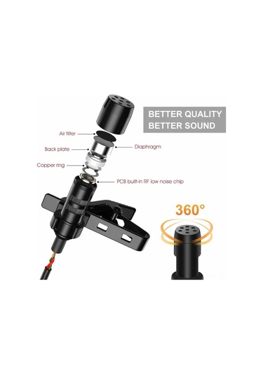 Reedark Küçük Klipsli Mikrofon - Akıllı Telefon, Kamera Ve Bilgisayarlar İçin Profesyonel Ses Kaydı