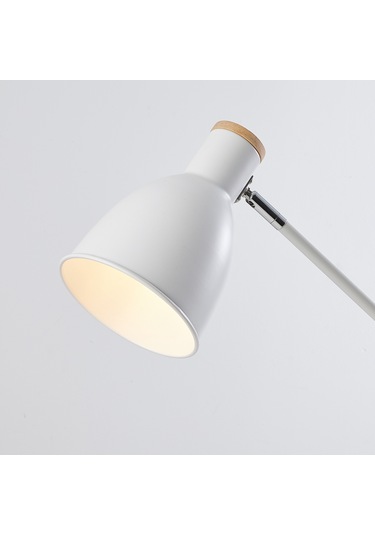 Marmo Ahşap Detaylı Beyaz Ders Çalışma Masası Lambası Beyaz - Kahverengi