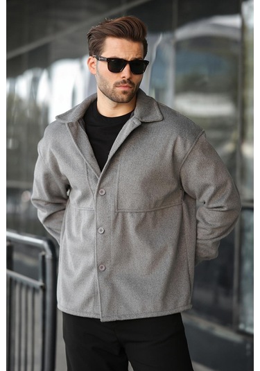 Antrasit Kaşe Gömlek Ceket E6765 Antrasit