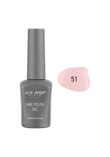 Alix Avien Bebek Pembe Kalıcı Oje 51-yoğun Renk Veren Jel Oje 12 Ml-nail Uv Gel Polish 51