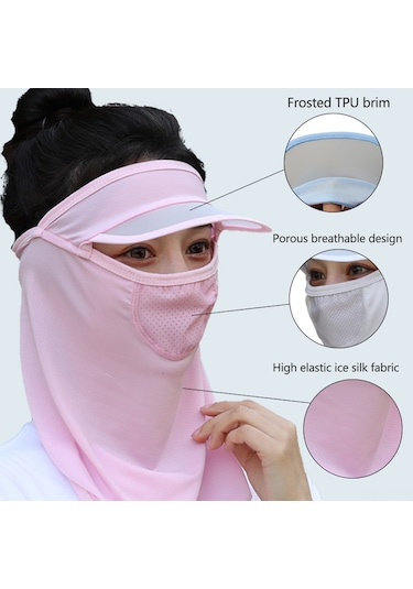 Geeroyoo Yaz İçin Esnek Ve Nefes Alabilir Güneş Koruyucu Yüz Maskesi, Uv Koruma İle Rahat Kullanım, Bisiklet Ve Açık Hava Aktiviteleri İçin İdeal Gri