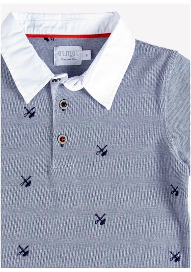 Erkek Çocuk Organik Polo Yaka T-Shirt - Silvio Mavi