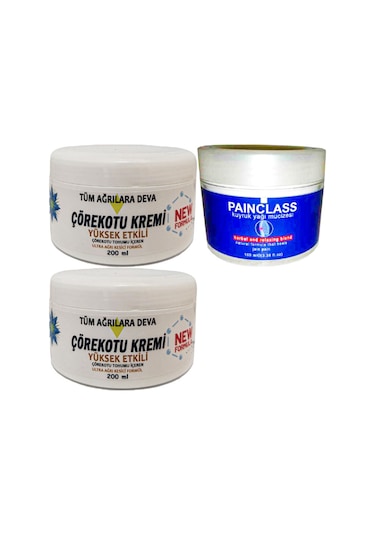2 Tane Çörek Otu Kremi Xl Box Büyük Boy Agrilar İçin Krem White Box 200 Ml + Painclass Kuyruk Yağı 100 Ml Kremi / Diz Dirsek İskelet Sırt Bel Kas Eklem Ağrılarına Masaj Seti