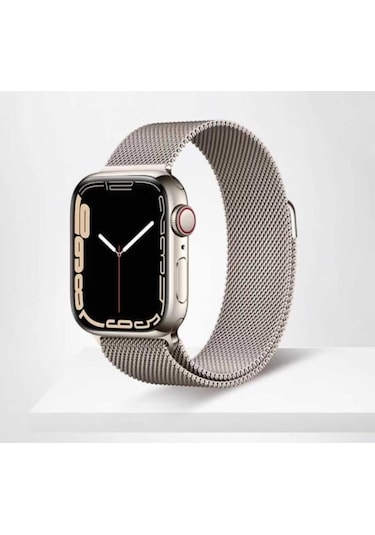Apple Uyumlu  Watch Seri 2/3/4/5/6/7/8/se 38 MM-40 MM-41 MM Hasır Metal Kordon