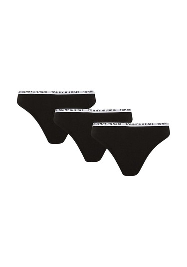 Kadın Marka Logılu Elastik Bantlı Organik Pamuklu Günlük Kullanımlı Siyah-siyah-siya-10778 Black/black/black