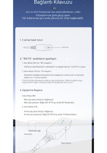 Bt10 Bluetooth 5.1 Çevirici Adaptör İkili Mode/lisanslı Araba Müz