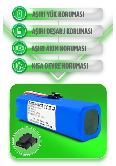 Xiaomi Mi Robot Vacuum Mop 2 Ultra Batarya 7000mah Li-ion Pil