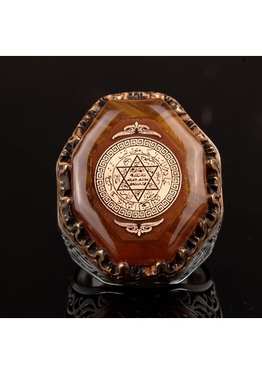 David Yıldızı Erkek Yüzüğü, El Yapımı Yüzük, 925 Ayar Gümüş Erkek Yüzüğü Gümüş