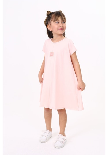 Toontoy Kız Çocuk Elbise Pudra