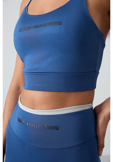 Tommylife Parlament Esnek Standart Fit Performans Kadın Tayt Takım - 95333 Lacivert - Lacivert