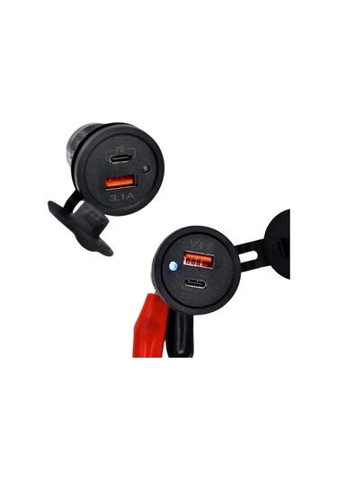 Shuıvan Usb Type C Girişi 3.1ah Usb İphone Kapaklı Şarj Söketi-1508