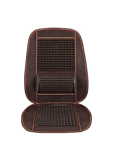 Novahub İmitasyon Ahşap Boncuk Yaz Araba Koltuk Minderi Kahve Serinleme, Kahve 50x105cm