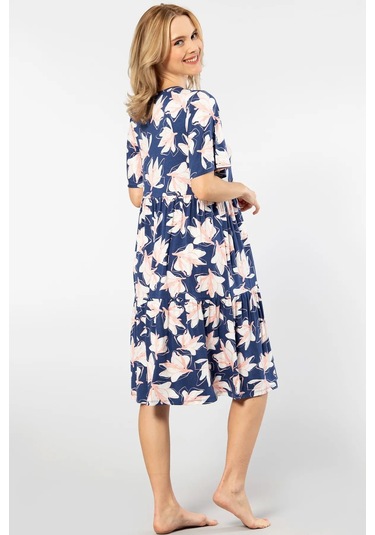 Türen 3354 Kadın Kısa Kollu Elbise-lacivert Lacivert