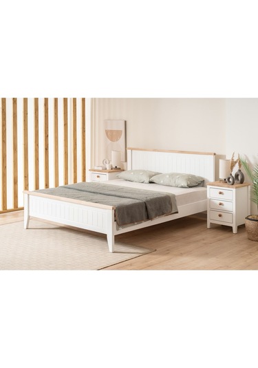 Uren Modern İnci Beyaz Çift Kişilik Karyola