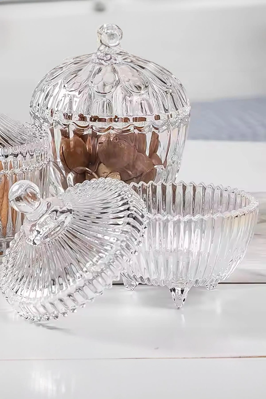 Cam Çizgili Şekerlik 50 Ml Şeffaf