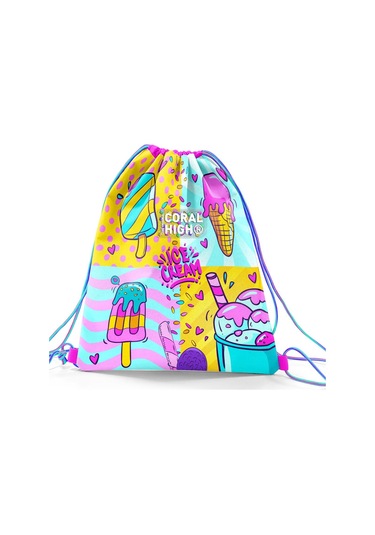 Coral High Kids Mixed Dondurma Desenli İpli Büzgülü Sırt Çantası 12652 Sarı