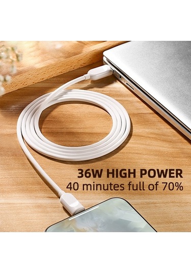 Willowhaven Joyroom 36w/60w Pd Hızlı Şarj Kablosu, Type-c To Lightning/type-c, Siyah, 1m, 100-240v Adaptör
