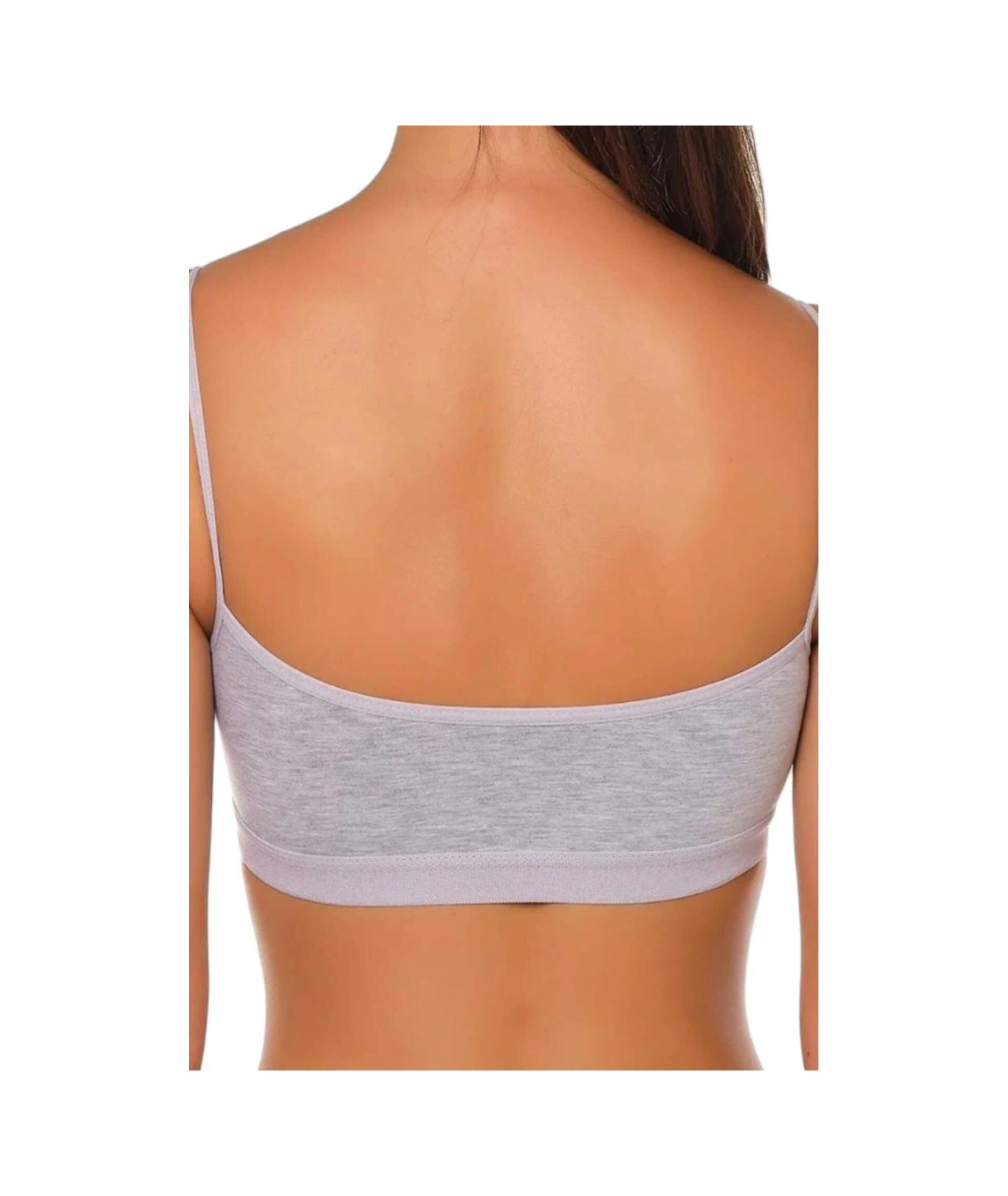 Tezzgelsin Kadın İnce Askılı Pedli Büstiyer Yarım Atlet Sütyen 3'lü Set Gri