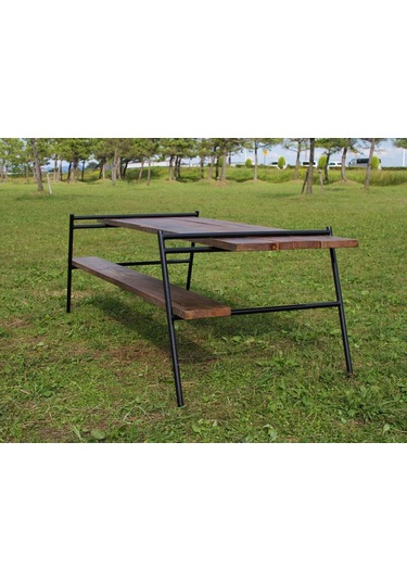 Bahçe Bankı Metal Tasarım Ahşap Bank Modeli Sarı