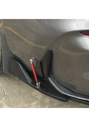 Araç Ön Tampon Ve Çamurluk Spoiler Dudak Ayırıcı Metal Kırmızı Vidalı Ve Yapıştırmalı Çubuk 20 Cm