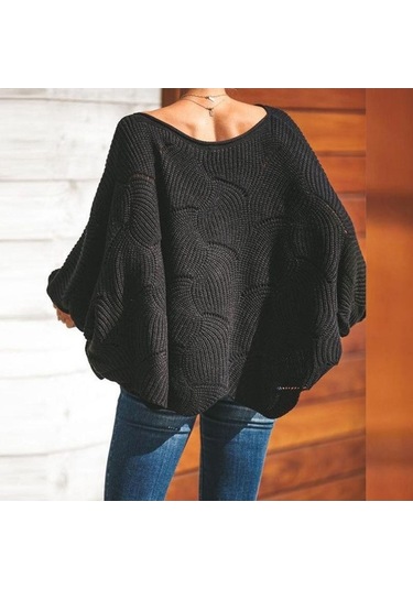 Tongxida Kadın Modası Rahat Uzun Kollu O Yaka Bol Kazaklar Bordo, Büyük Beden, Sonbahar Kış Bordo