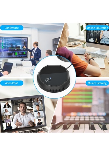 Mufunye Masaüstü Usb Konferans Mikrofonu 360 Çok Yönlü Kondansatör Tak Ve Çalıştır Pc Bilgisayar Mikrofonu