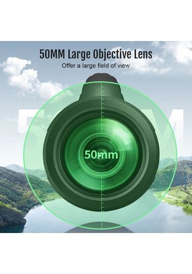 Singree 10x50 El Tipi Monoküler Teleskop, Bak4 Prisma, Fmc Kaplama, Su Geçirmez, Telefon Klembi + Tripod + Taşıma Çantası Dahil Siyah