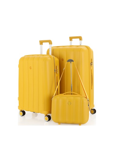 Mçs Polipropilen 3lü Valiz Seti Büyük & Orta & Makyaj V305 S21yy1000078-set 00012 Sarı