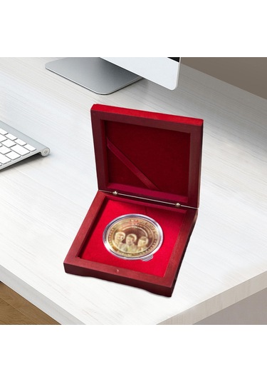 Dolıty Para Ahşap Kutu Organizatör Kutusu, Argent Toplama Kırmızı