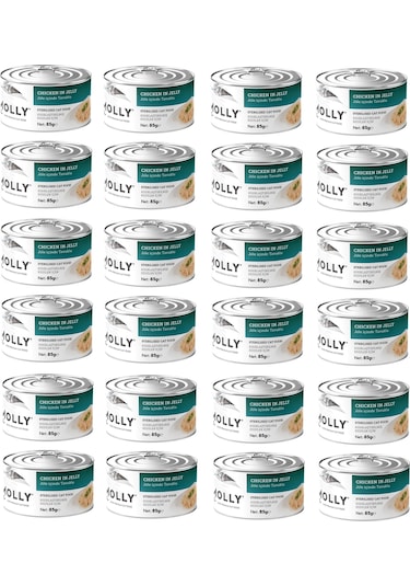 Molly Sterilised Tavuklu Jöle İçinde Kısır Kedi Konservesi 85 Gr. X 24 Adet