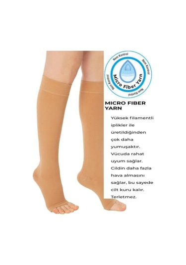 Variteks Diz Altı Varis Çorabı Burnu Açık (Orta Basınç) 912