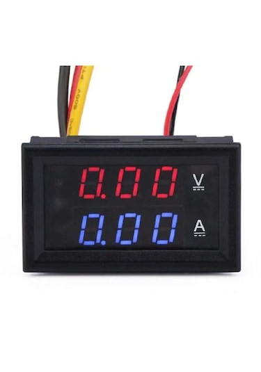 0-100v Dc 10a Dijital Voltmetre Ampermetre Kırımızı / Mavi
