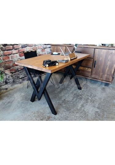 Ahşap Çalışma Ve Bilgisayar Masası-80x200x76 Cm Açık Ceviz