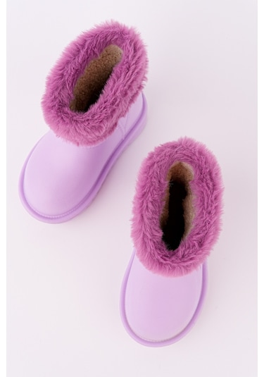 Muggo Frigus Çocuk Kürklü Yağmur Ve Kar Botu Lila