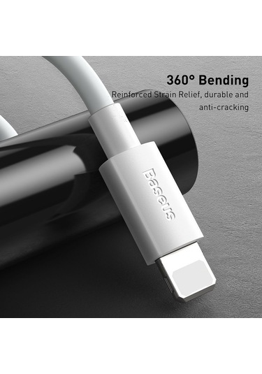 Suofeng Baseus 2 Adet 1.5m Beyaz Type-c İphone Uyumlu Data Kablosu Pd 20w Hızlı Şarj 480mbps Pvc
