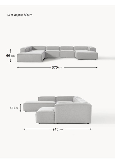 Most Mollis Pro 5 Modül Sol Köşe Koltuk Takımı 32 Gri Keten Kumaş