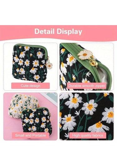 Fochsia 1 Adet 2 Renk Seçenekli Işık Rengi Şık Büyük Kapasiteli Hijyenik Ped Çantası - Portatif Sevimli Cep Düzenleme Çantası Açık Renk