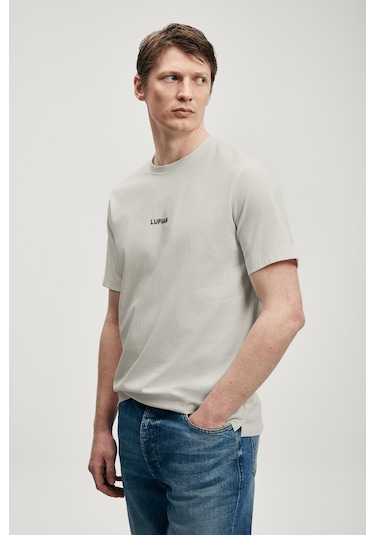 Lufian Marcus Modern Grafik T- Shirt Taş Taş 111020322100190