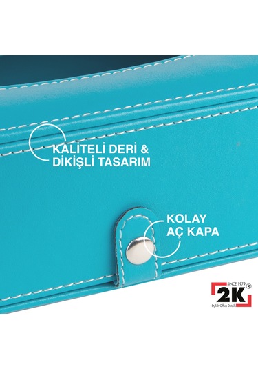 2k Suni Deri Peçetelik Mendil Kutusu 13 24 6 Cm. Turkuaz Turkuaz