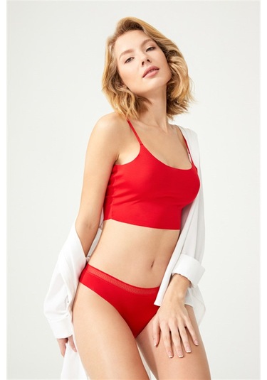 File Lastikli Lazer Kesim Bikini Külot 3'lü Paket - 4 Asorti 1 Çok Renkli