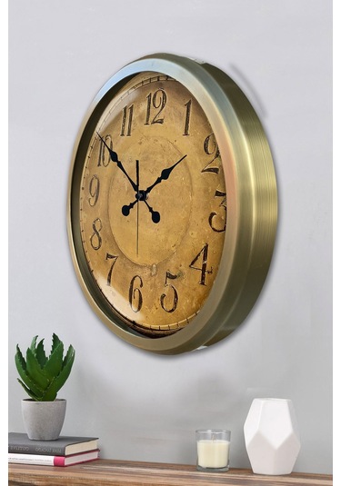 Büro Ev Ofis Hediyesi İçin 52cm Bronz Metal Retro Eskitme Duvar Saati Diğer