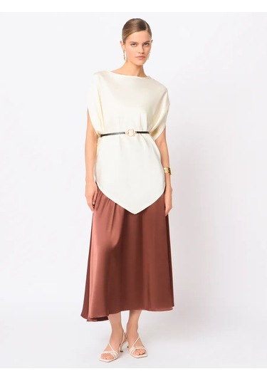 Vittoria Vicci Kemerli Uzun Şık Bluz 467213313 Açık Pembe