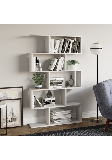 Decormet Nilüfer Kitaplık Beyaz Beyaz
