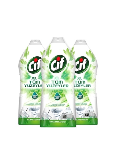 Cif Jel Yüzey Temizleyici Tüm Yüzeyler Bahar Ferahlığı 3 x 1500 ML