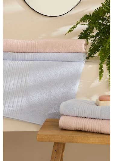 Karaca Home Line Soft %100 Pamuk 4 Parça Hamam Seti Pudra-mavi Pudra-mavi Pudra - Mavi