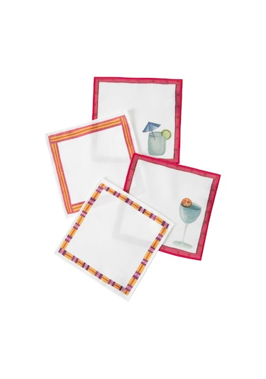 Mudo Home Fresh Fruıt 4'lü Kokteyl Peçete 15x15 Çok Renkli